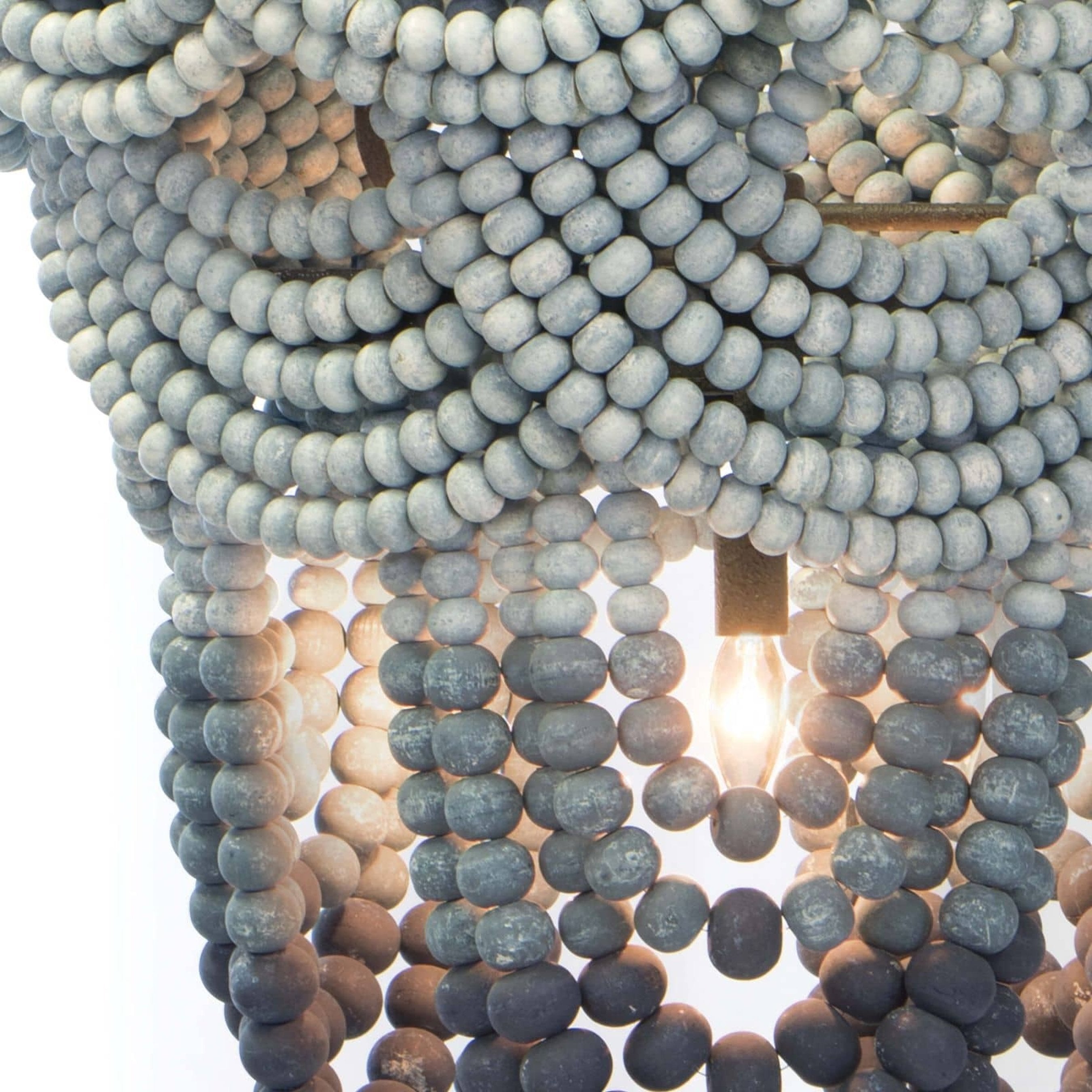 Regina Andrew Ombre Wood Bead Chandelier - Thumbnail 5