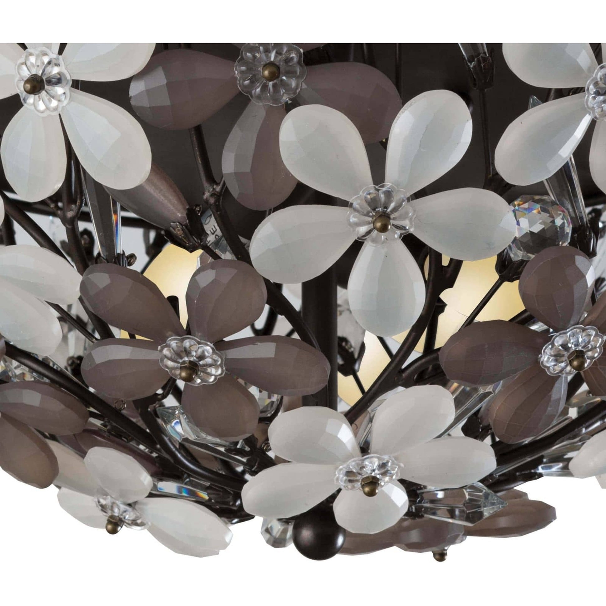 Cheshire Flush Mount by Regina Andrew in gold and gold leaf. Made from crystal in a cottage & farmhouse style.
