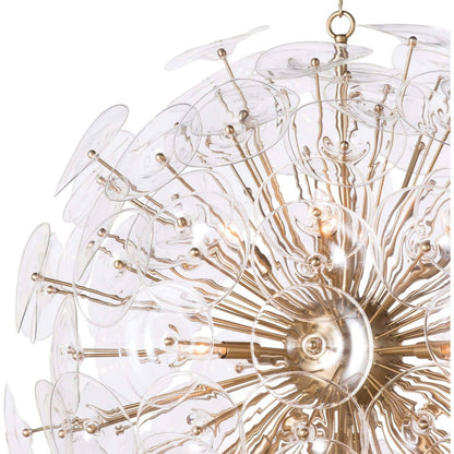 Poppy Glass Chandelier by Regina Andrew in natural brass. Made from steel in a cottage & farmhouse style.