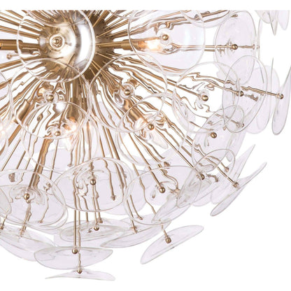 Poppy Glass Chandelier by Regina Andrew in natural brass. Made from steel in a cottage & farmhouse style.