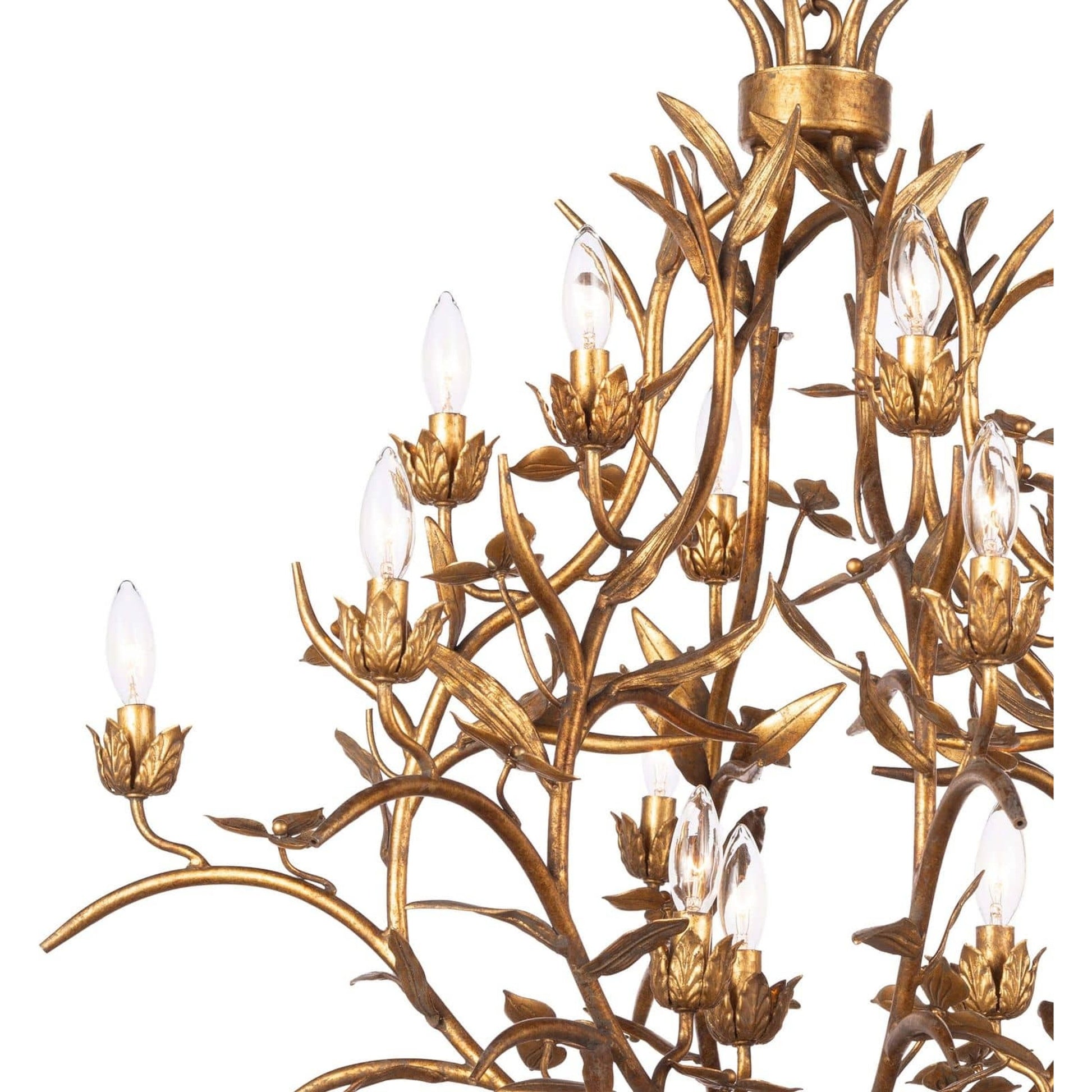 Trillium Chandelier by Regina Andrew in brass and brass. Made from steel in a transitional style.