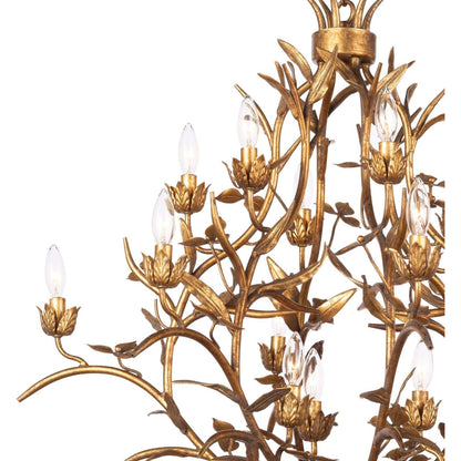 Trillium Chandelier by Regina Andrew in brass and brass. Made from steel in a transitional style.