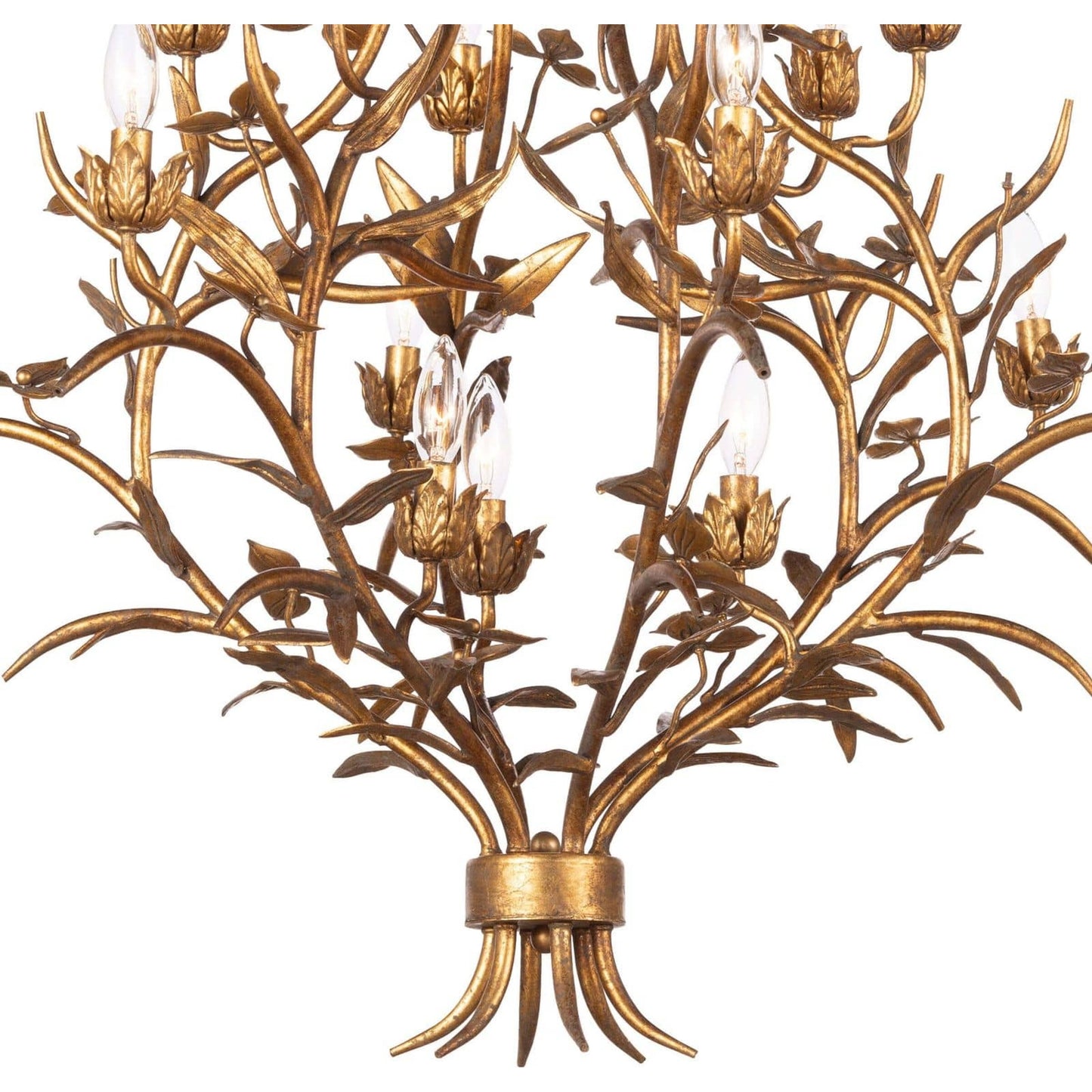 003 S-341725 | Closeup | Trillium Chandelier by Regina Andrew in brass and brass. Made from steel in a transitional style.