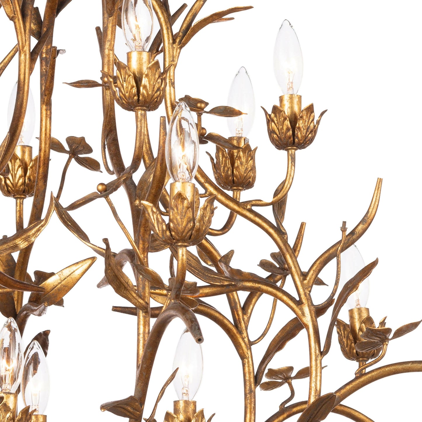 004 S-341725 | Closeup | Trillium Chandelier by Regina Andrew in brass and brass. Made from steel in a transitional style.
