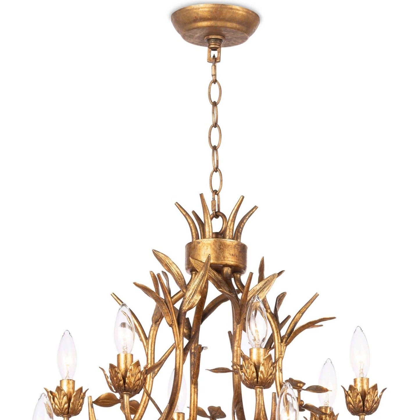 005 S-341725 | Closeup | Trillium Chandelier by Regina Andrew in brass and brass. Made from steel in a transitional style.