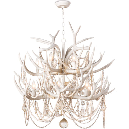Cheyanne Antler Chandelier by Regina Andrew in white, natural and white. Made from resin in a rustic style.