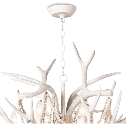 Cheyanne Antler Chandelier by Regina Andrew in white, natural and white. Made from resin in a rustic style.