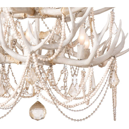 Cheyanne Antler Chandelier by Regina Andrew in white, natural and white. Made from resin in a rustic style.
