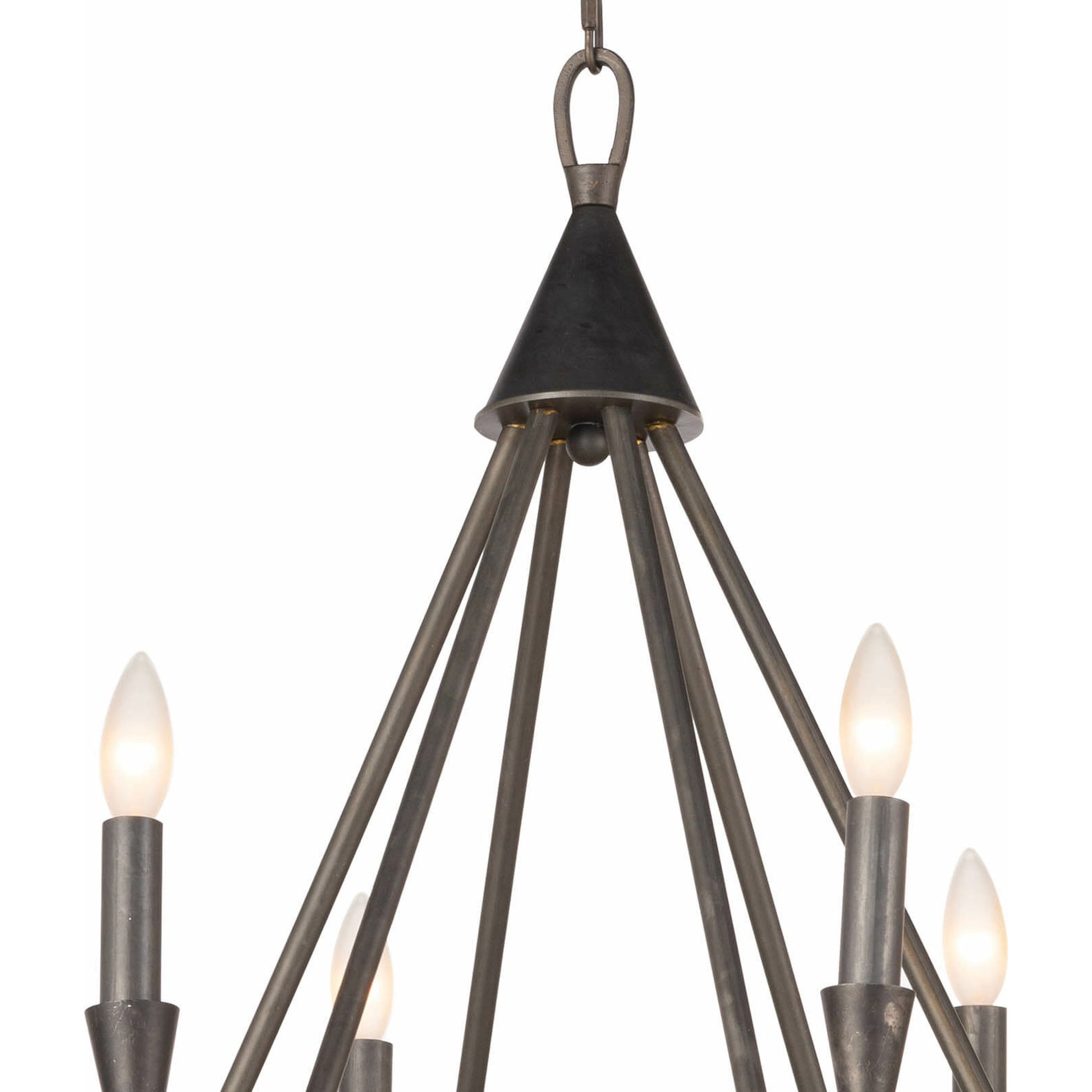 Sierra Chandelier by Regina Andrew in ebony and blackened steel. Made from steel in a transitional style.