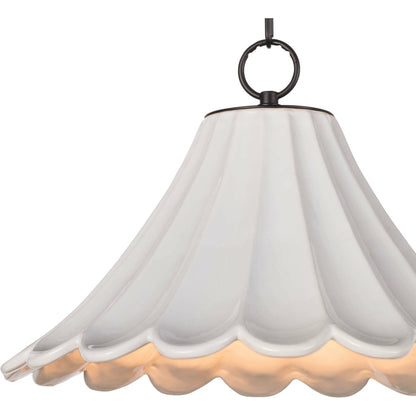 Cally Ceramic Pendant by Regina Andrew in white, natural and white. Made from ceramic in a cottage & farmhouse style.