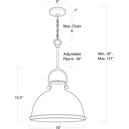 Eloise Ceramic Pendant by Regina Andrew in white. Made from ceramic in a transitional style.
