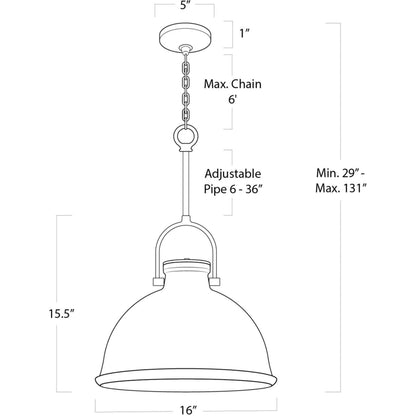Eloise Ceramic Pendant by Regina Andrew in white. Made from ceramic in a transitional style.