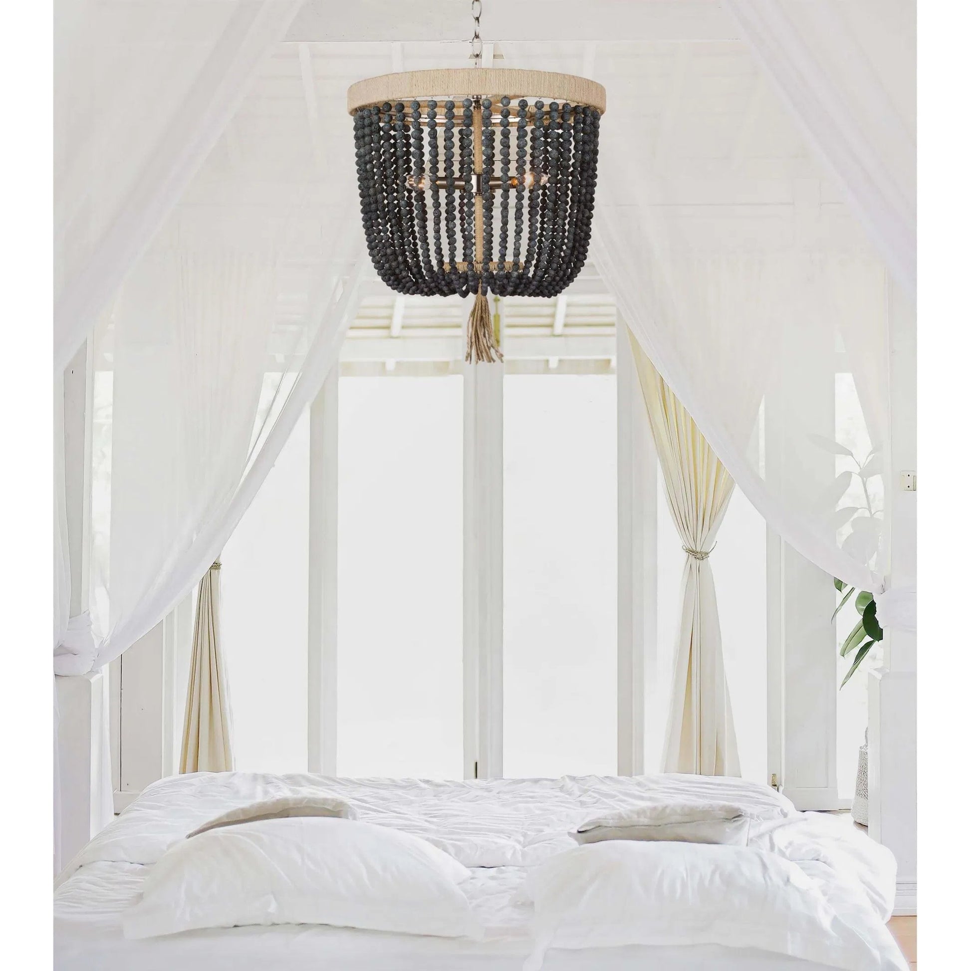 Milos Chandelier by Regina Andrew in white. Made from steel in a transitional style.