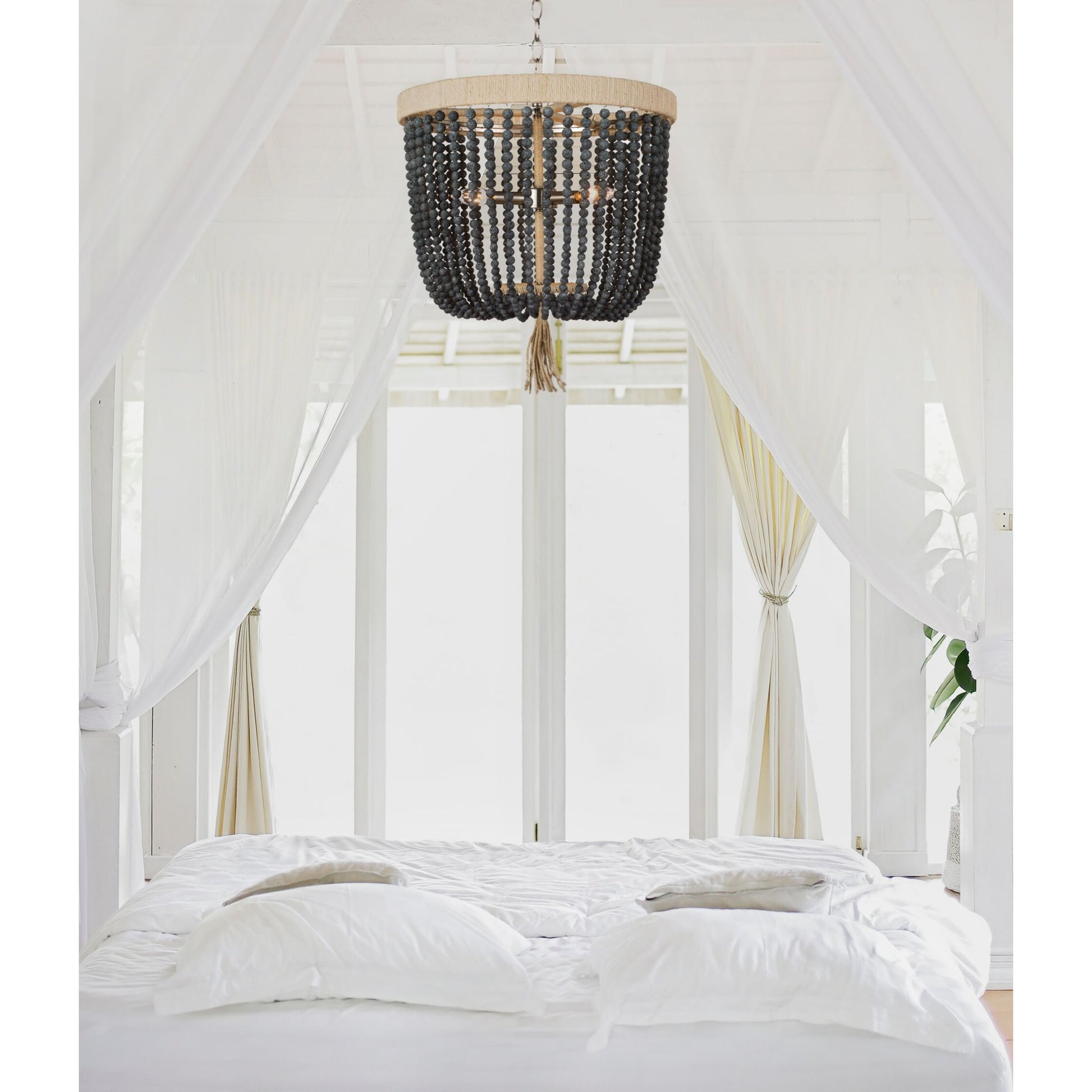 Milos Chandelier by Regina Andrew in white. Made from steel in a transitional style.