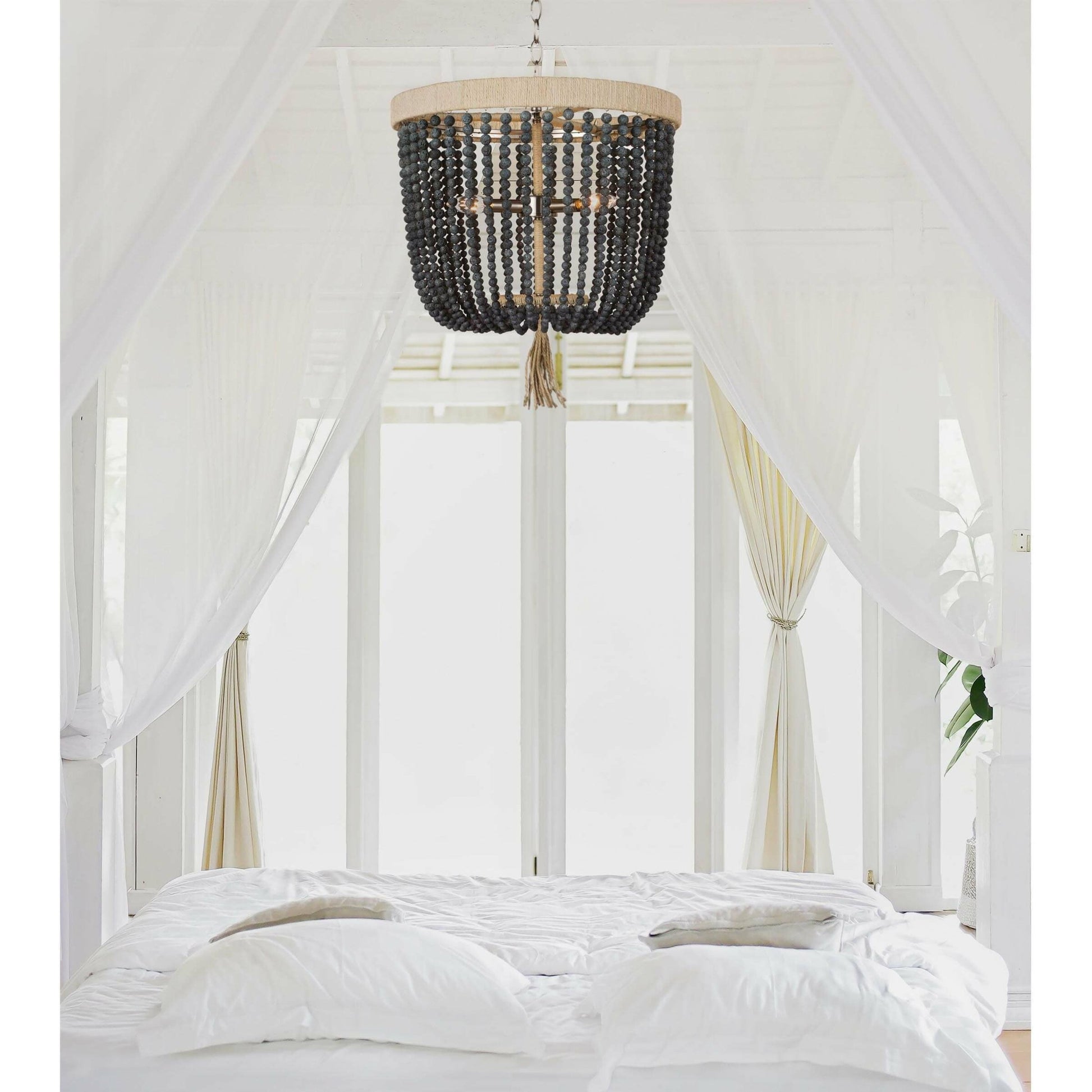 Milos Chandelier by Regina Andrew in white. Made from steel in a transitional style.