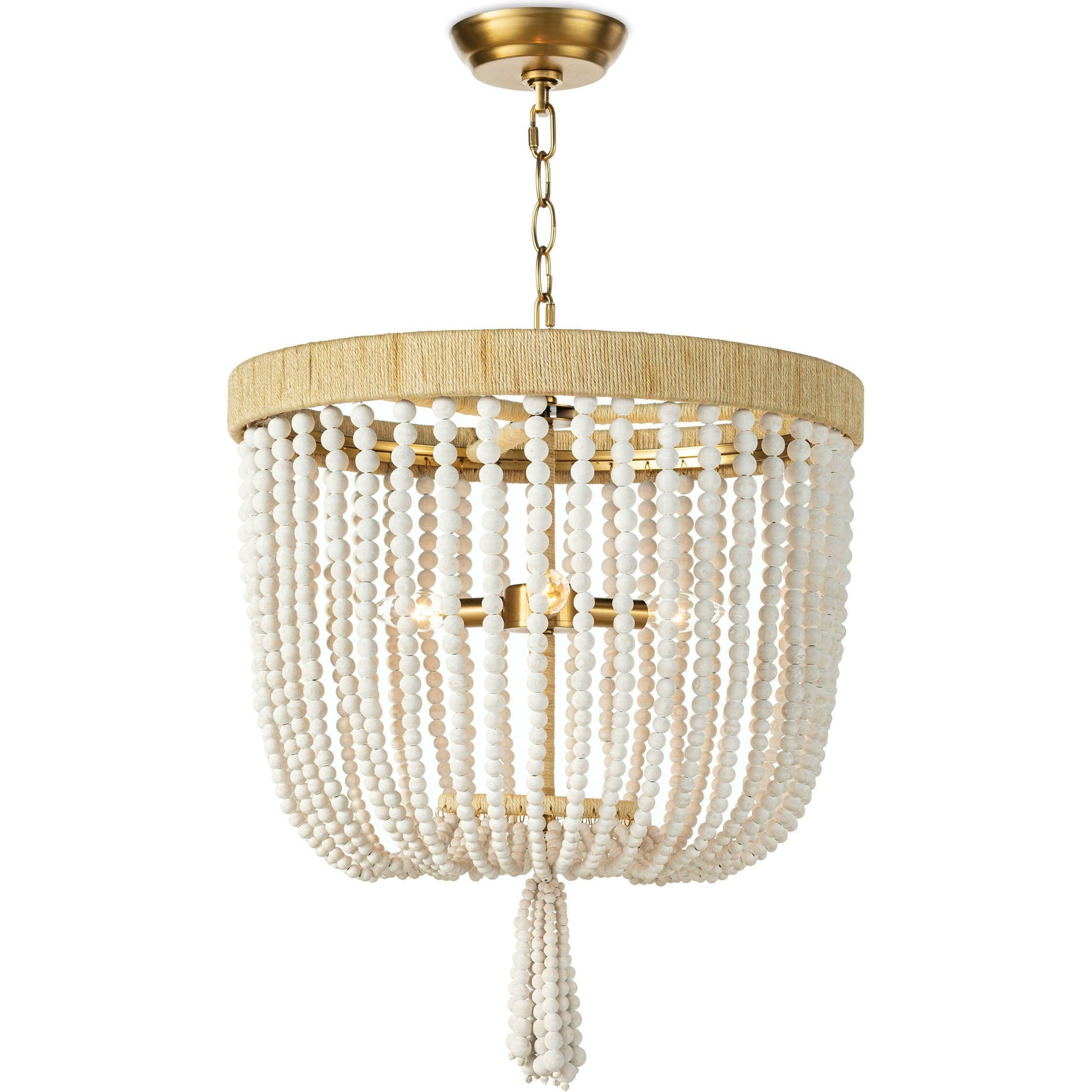 Milos Chandelier by Regina Andrew in white. Made from steel in a transitional style.
