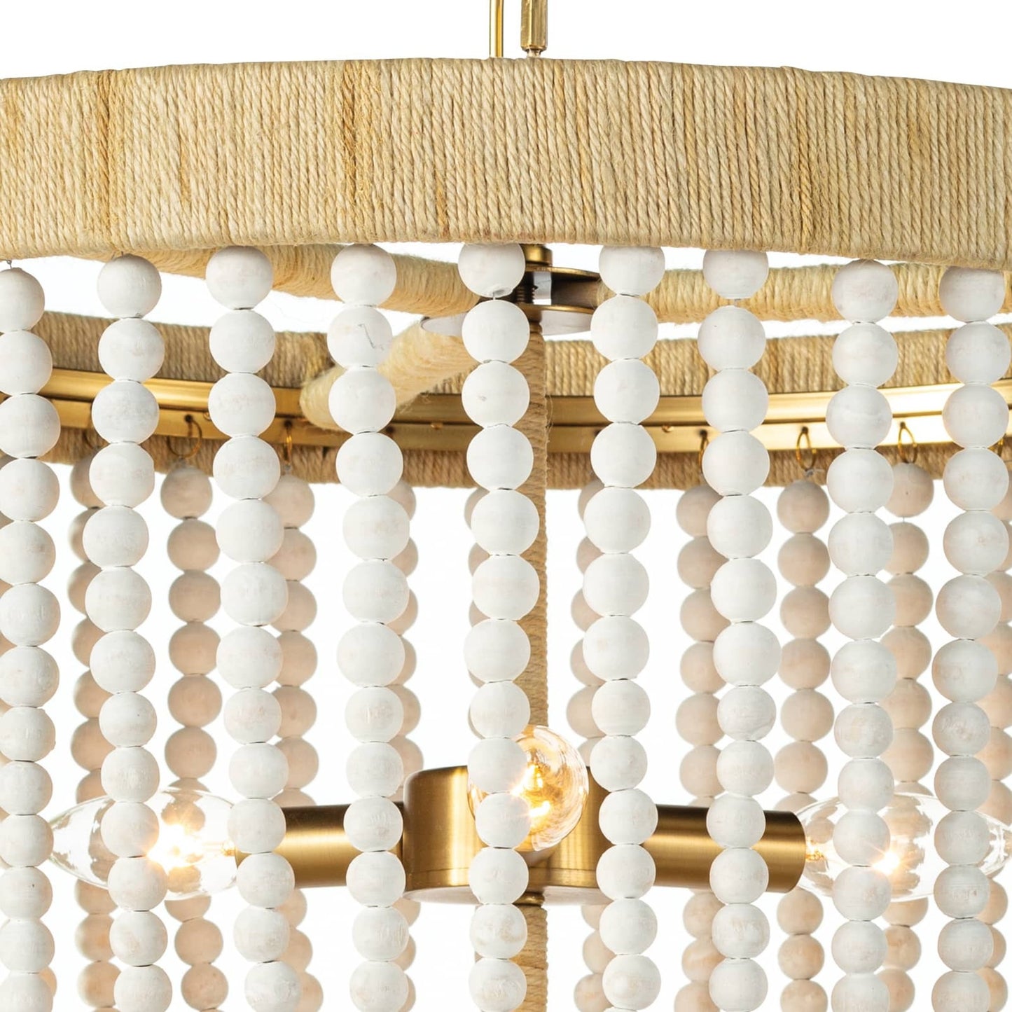005 SI-1759201 | Closeup | Milos Chandelier by Regina Andrew in white. Made from steel in a transitional style.