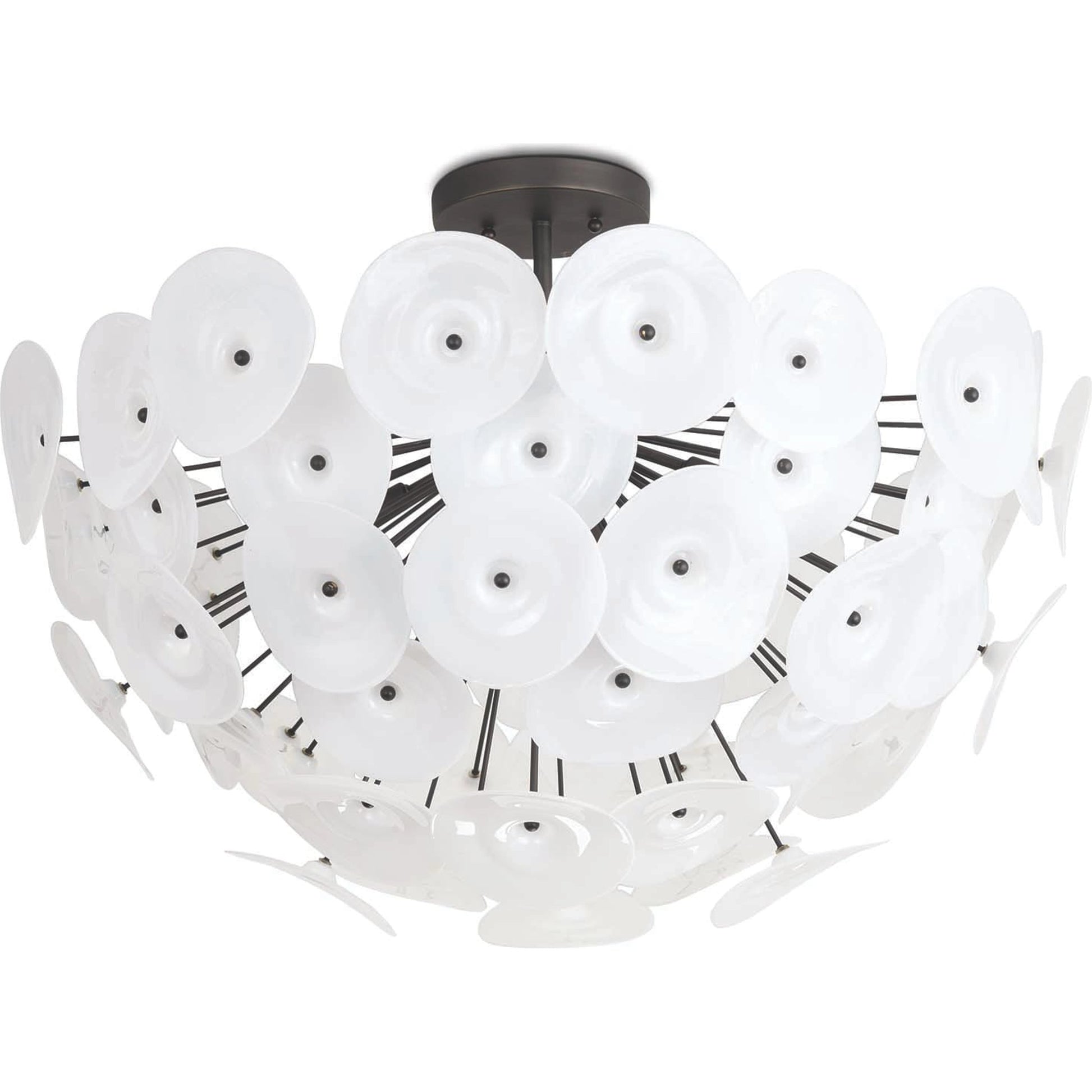 Poppy Glass Semi Flush Mount by Regina Andrew in brass and natural brass. Made from steel in a transitional style.