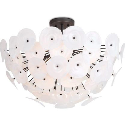 Poppy Glass Semi Flush Mount by Regina Andrew in brass and natural brass. Made from steel in a transitional style.