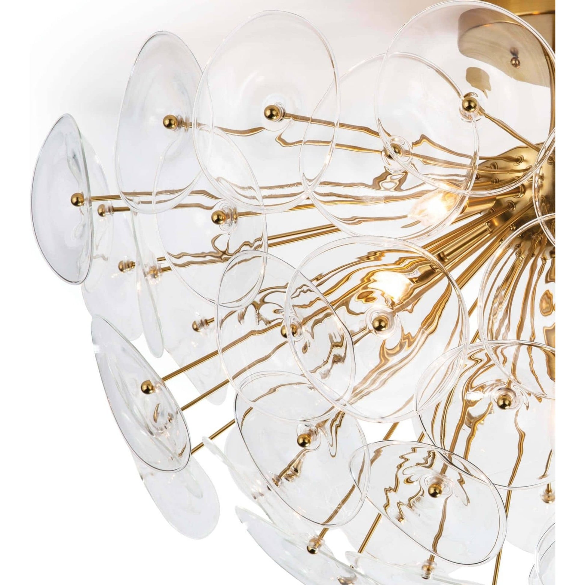 Poppy Glass Semi Flush Mount by Regina Andrew in brass and natural brass. Made from steel in a transitional style.