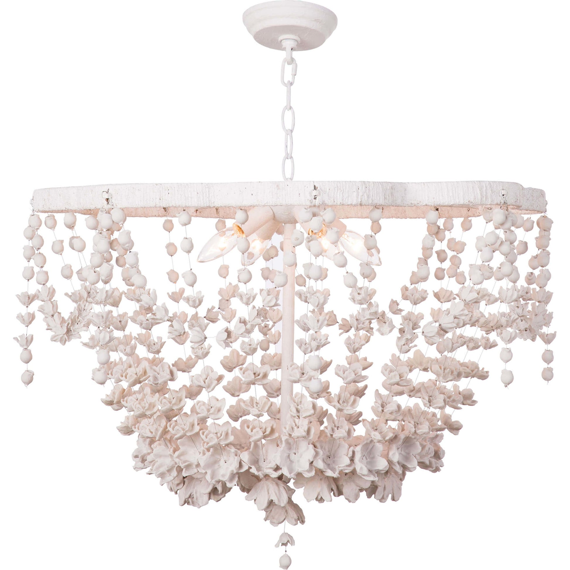 Vanessa Basin Chandelier by Regina Andrew in white, natural and white. Made from resin in a coastal style.