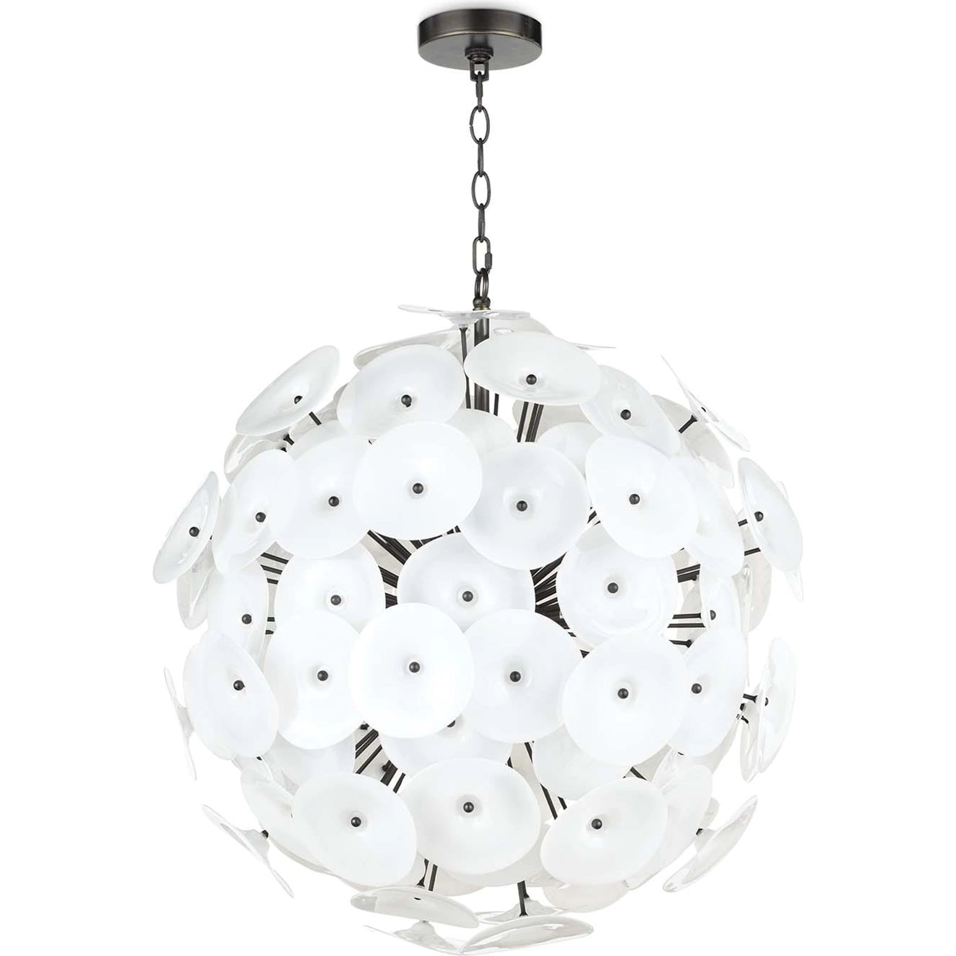 Poppy Glass Chandelier by Regina Andrew in natural brass. Made from steel in a cottage & farmhouse style.