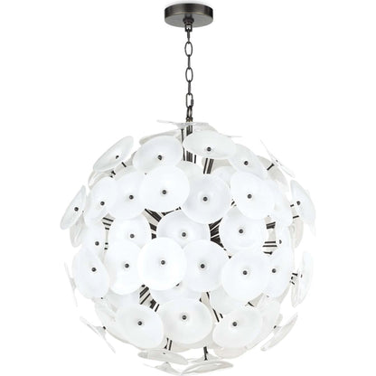 Poppy Glass Chandelier by Regina Andrew in natural brass. Made from steel in a cottage & farmhouse style.