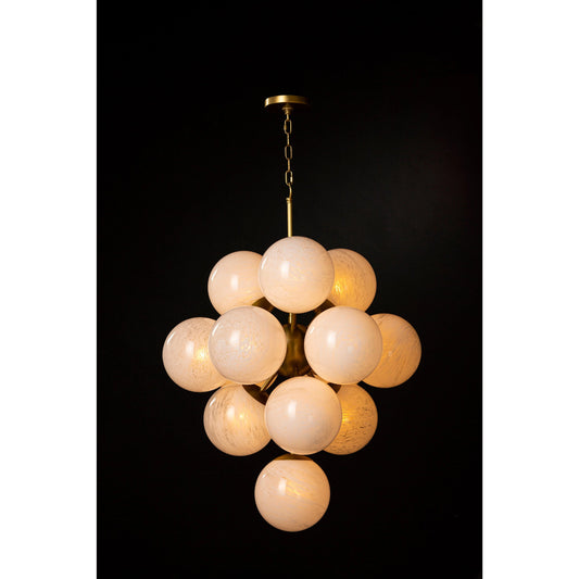 La Dame Chandelier by Regina Andrew in brass and natural brass. Made from steel in a modern style.