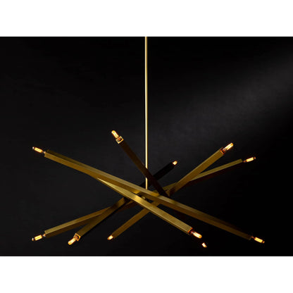 Viper Chandelier by Regina Andrew in nickel and polished nickel. Made from steel in a modern style.