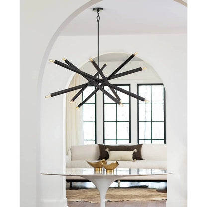 Viper Chandelier by Regina Andrew in nickel and polished nickel. Made from steel in a modern style.