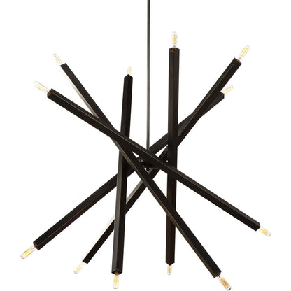 Viper Chandelier by Regina Andrew in nickel and polished nickel. Made from steel in a modern style.