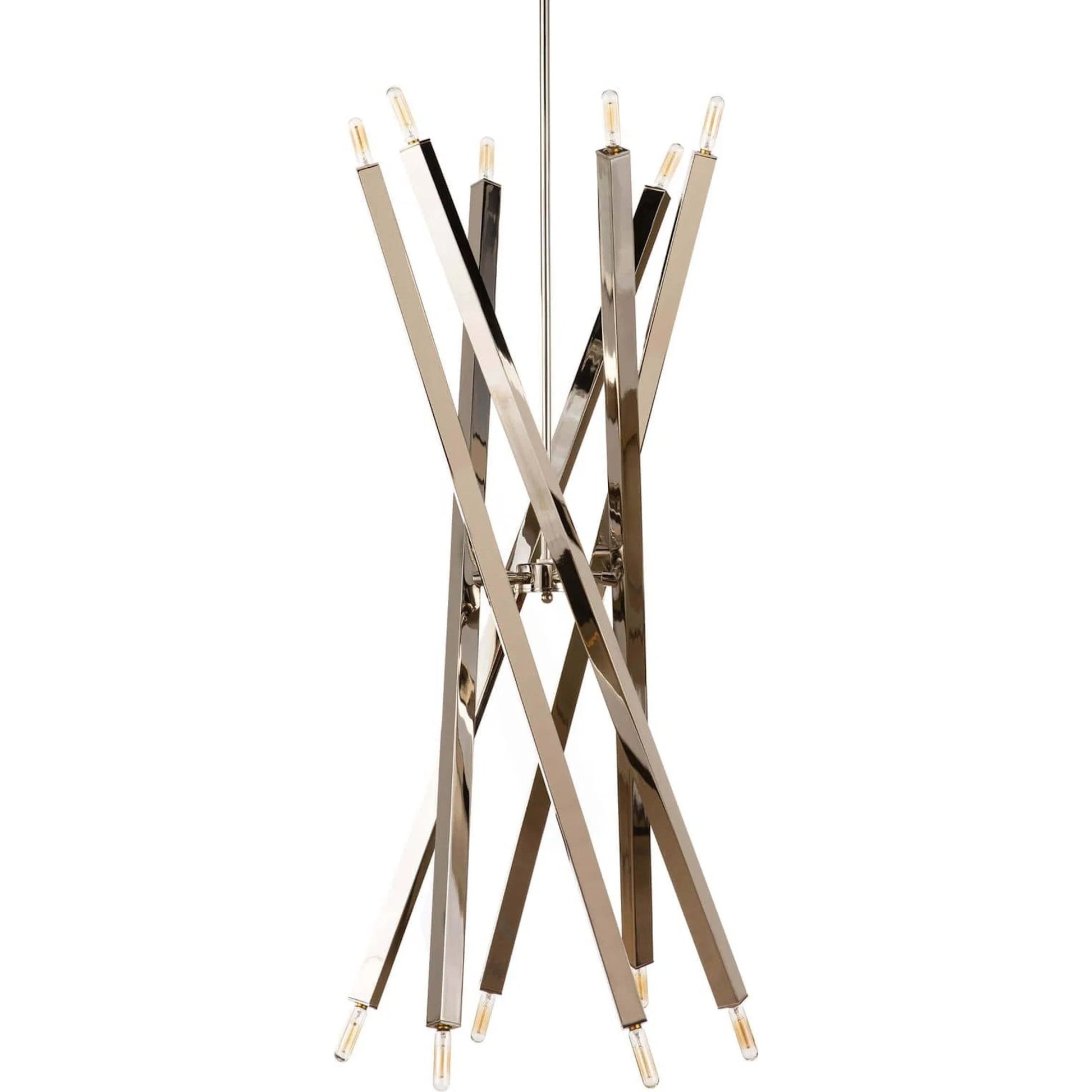 Viper Chandelier by Regina Andrew in nickel and polished nickel. Made from steel in a modern style.