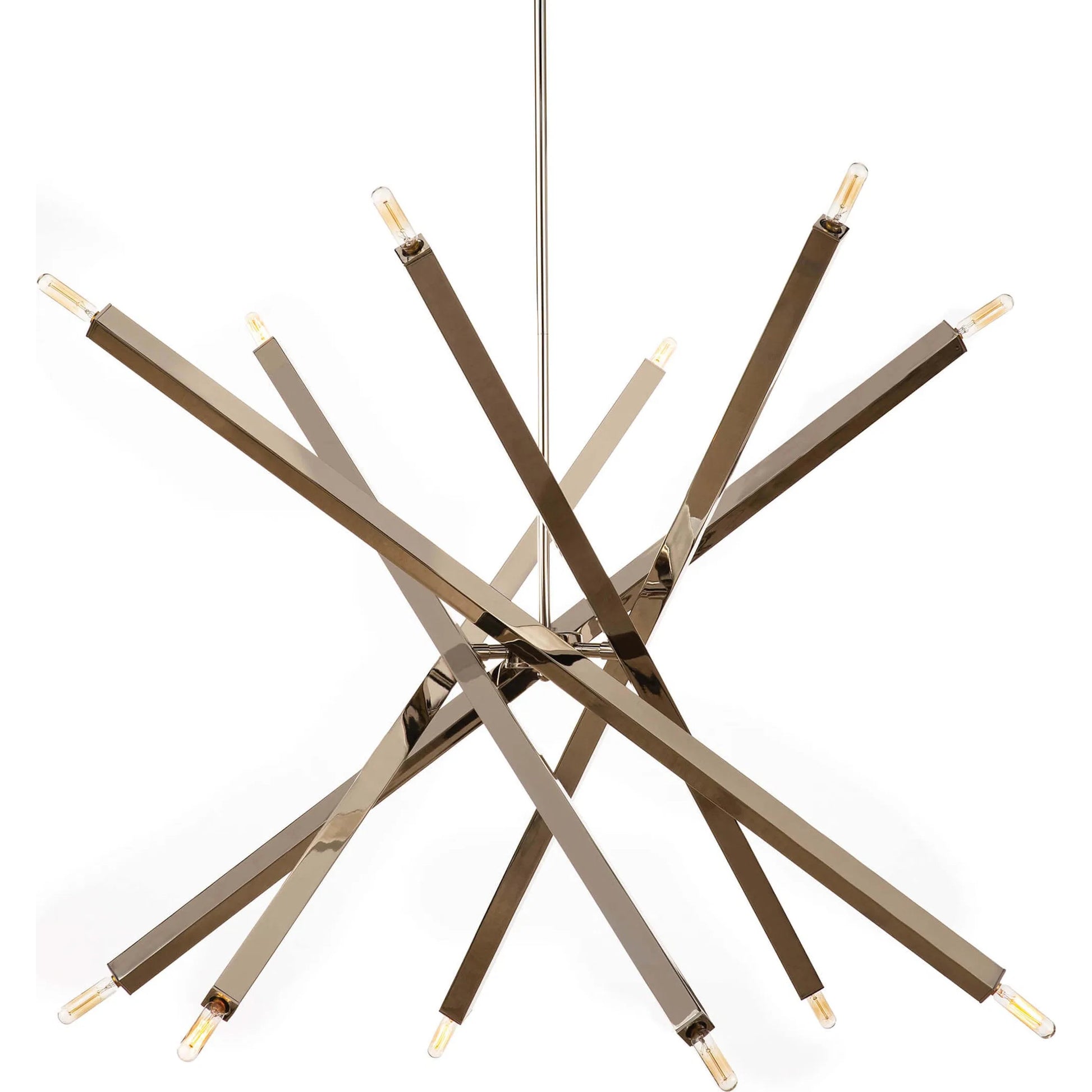 Viper Chandelier by Regina Andrew in nickel and polished nickel. Made from steel in a modern style.