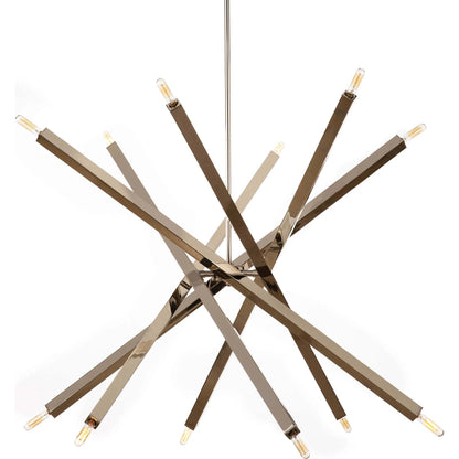 Viper Chandelier by Regina Andrew in nickel and polished nickel. Made from steel in a modern style.