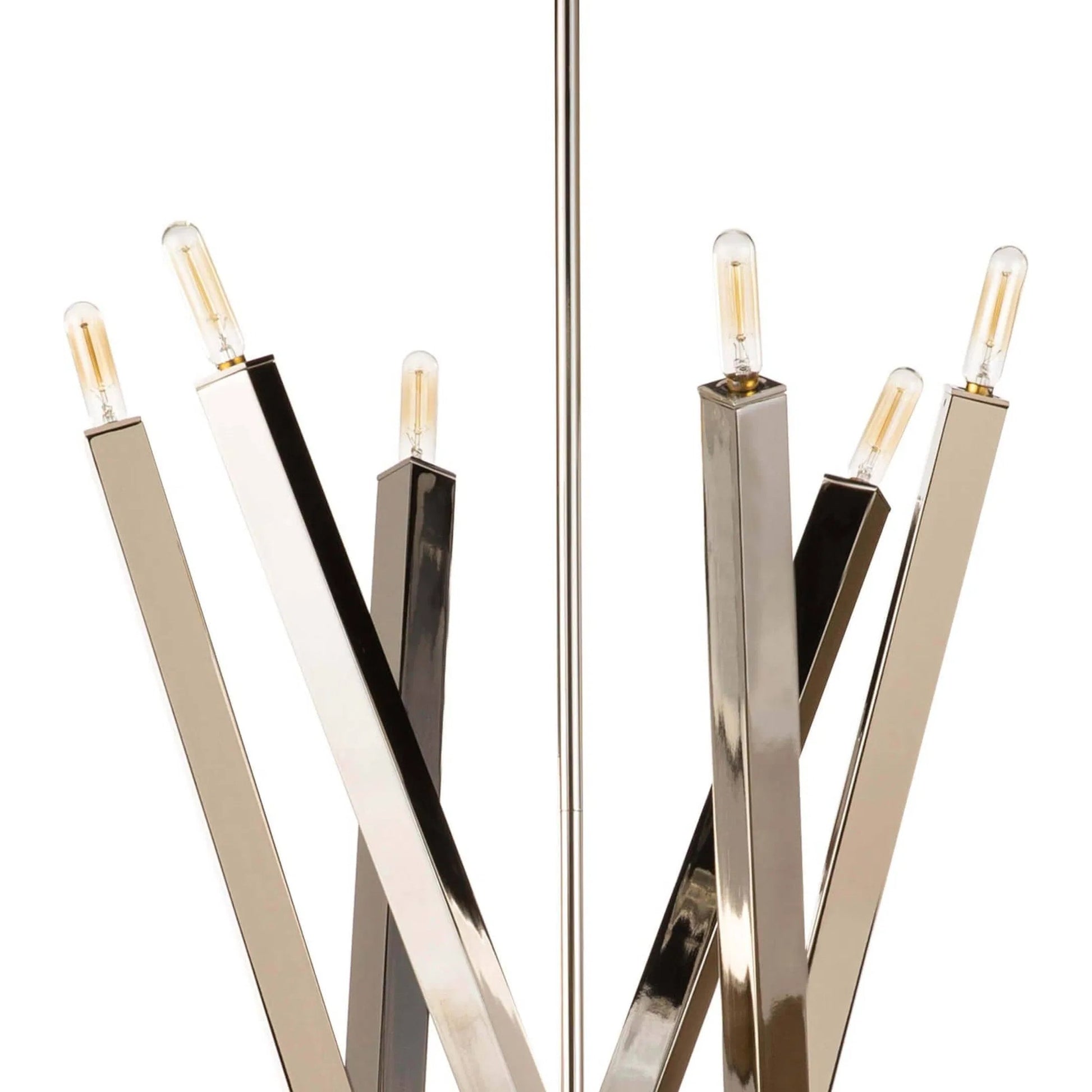 Viper Chandelier by Regina Andrew in nickel and polished nickel. Made from steel in a modern style.