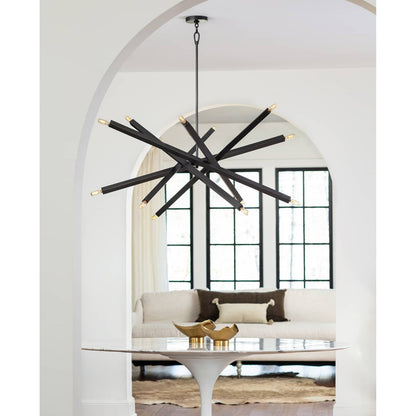Viper Chandelier by Regina Andrew in nickel and polished nickel. Made from steel in a modern style.