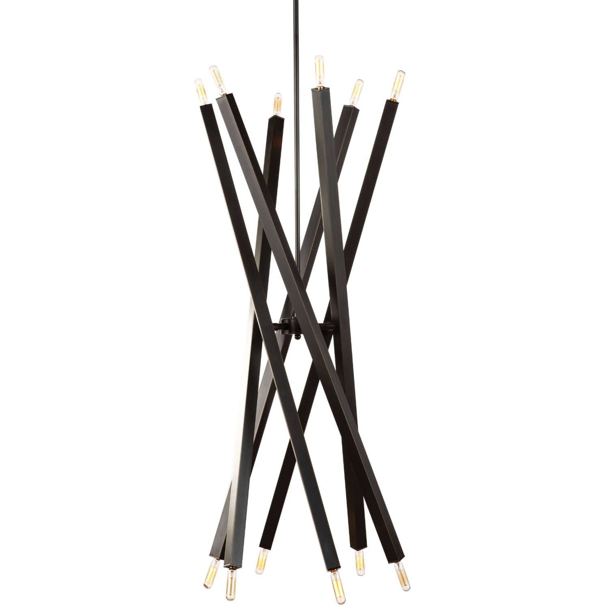 Viper Chandelier by Regina Andrew in nickel and polished nickel. Made from steel in a modern style.