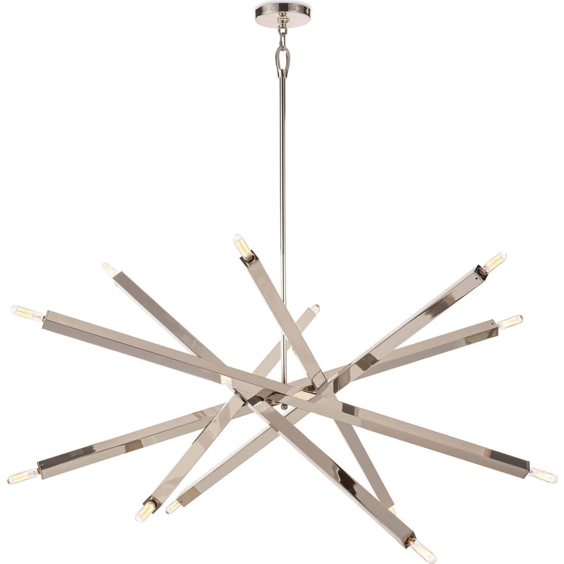 Viper Chandelier by Regina Andrew in nickel and polished nickel. Made from steel in a modern style.