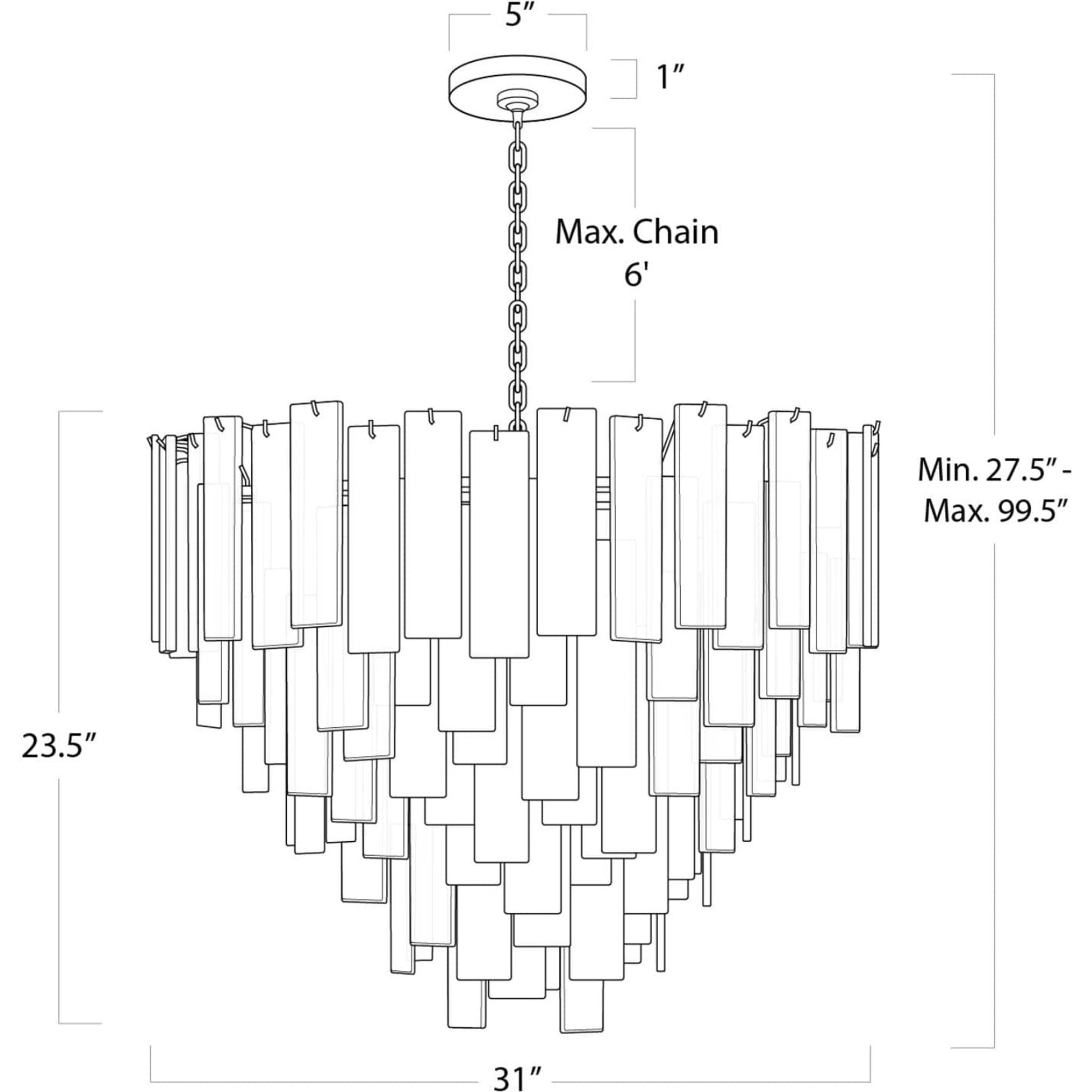 Glacier Chandelier by Regina Andrew. Made from glass in a transitional style.