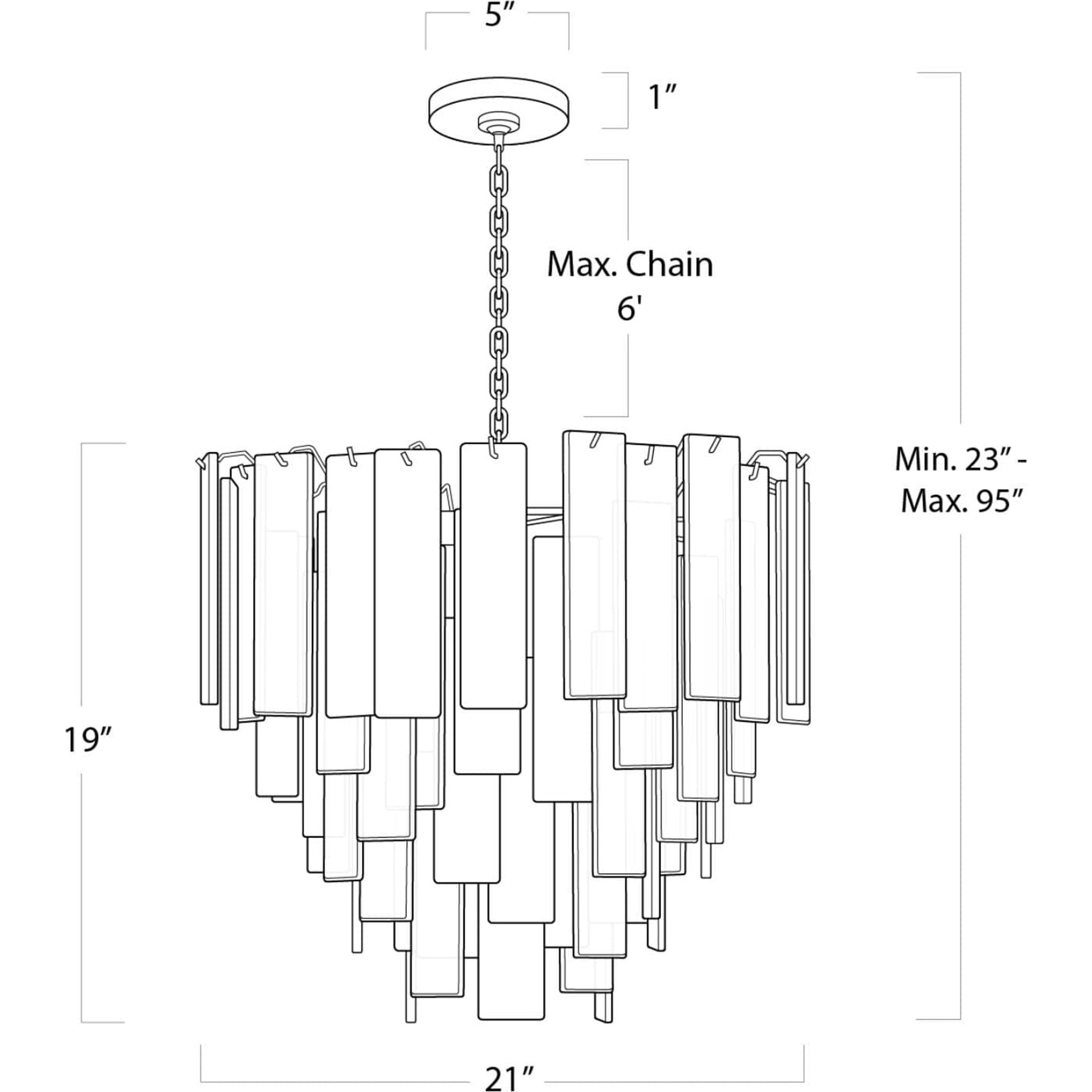 Glacier Chandelier by Regina Andrew. Made from glass in a transitional style.