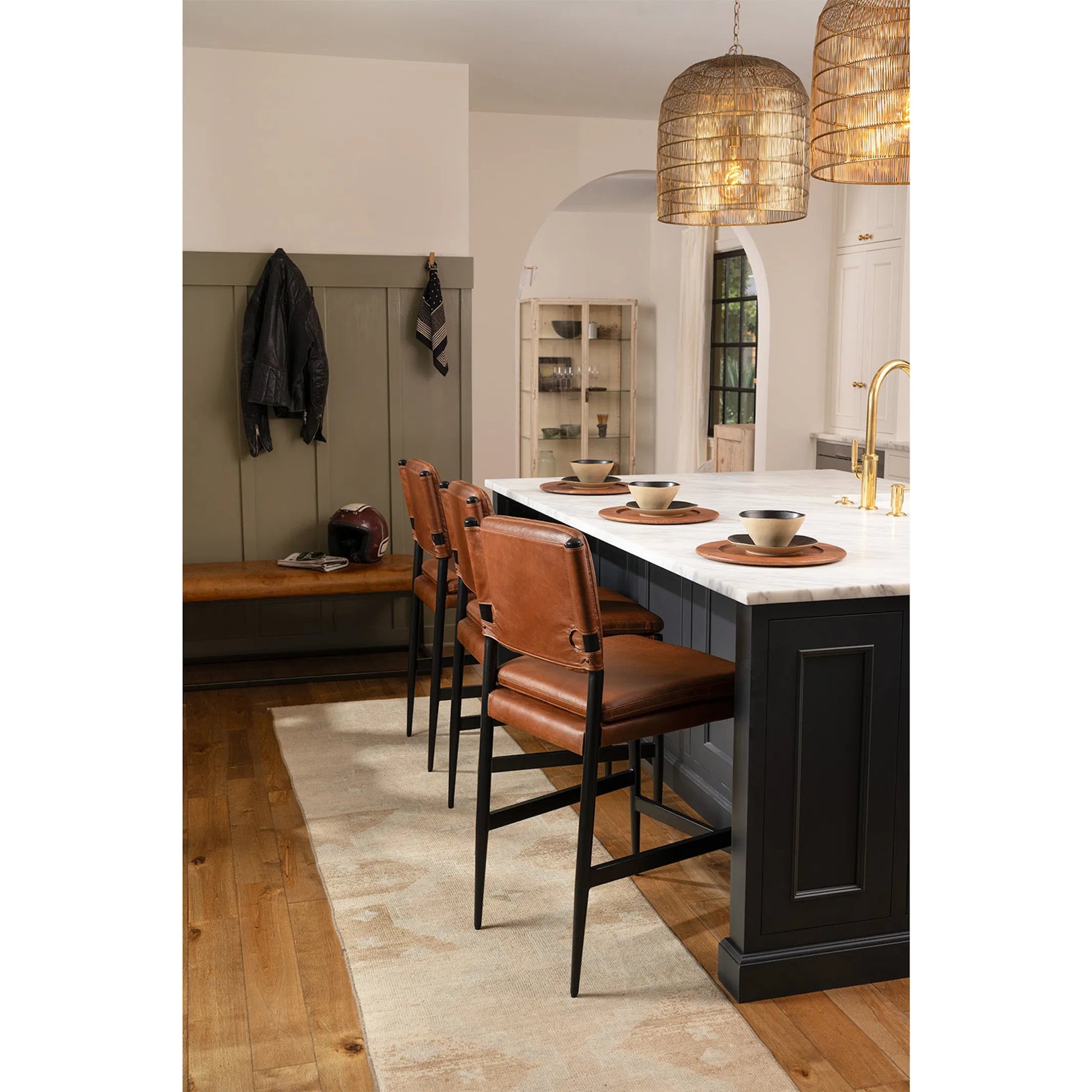 Fresco Pendant by Regina Andrew in brass. Made from iron in a coastal style.