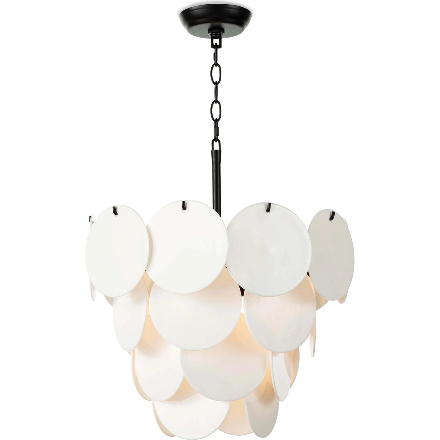 004 SI-1759253 | Lifestyle | Solstice Chandelier by Regina Andrew in white and blackened iron. Made from glass in a modern style.