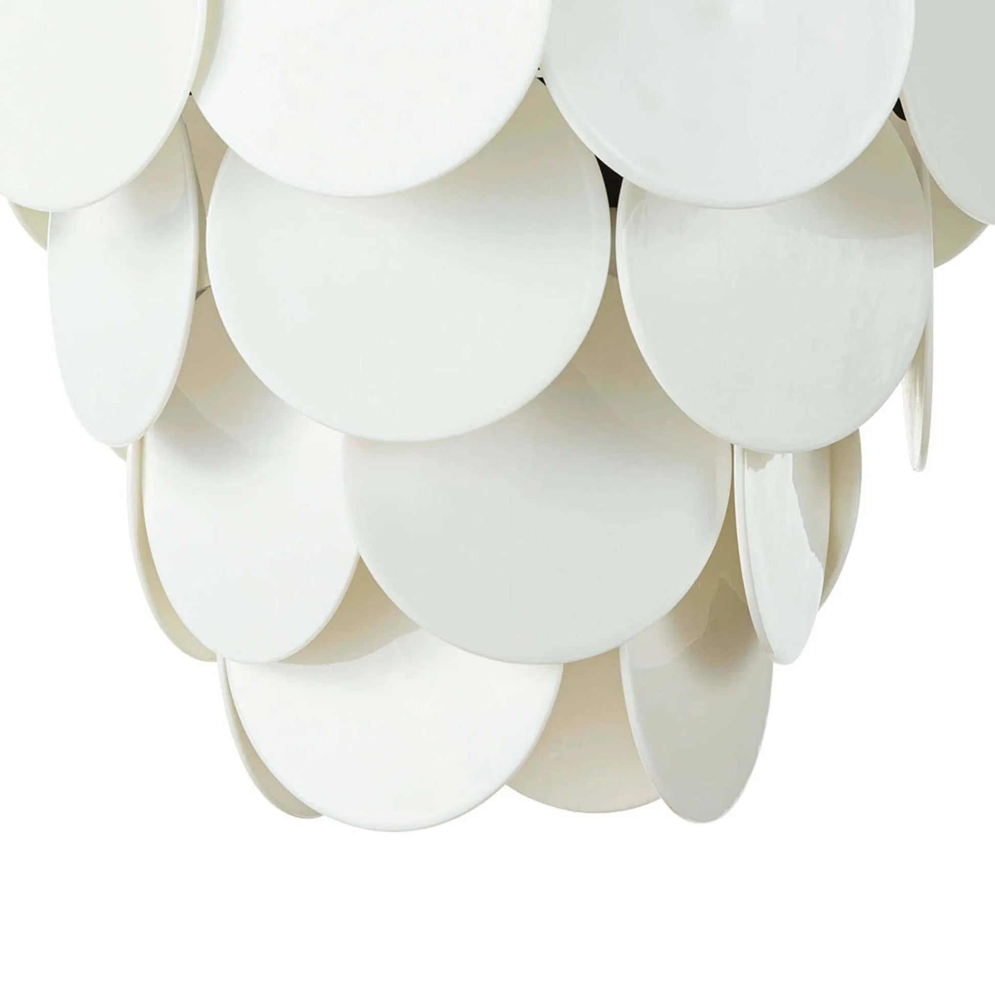 Solstice Chandelier by Regina Andrew in white and blackened iron. Made from glass in a modern style.