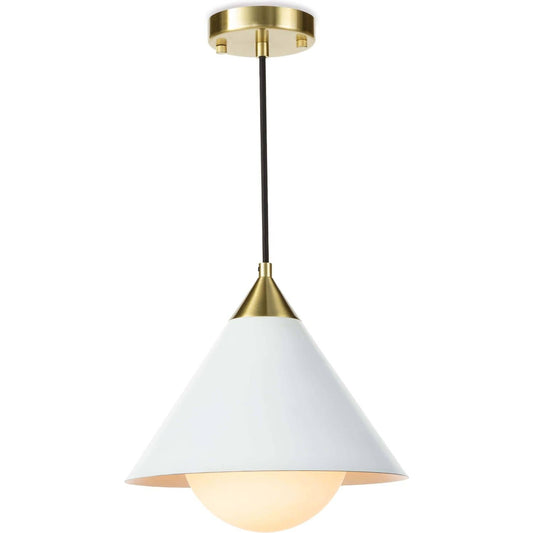 Hilton Pendant by Regina Andrew in white. Made from iron in a transitional style.