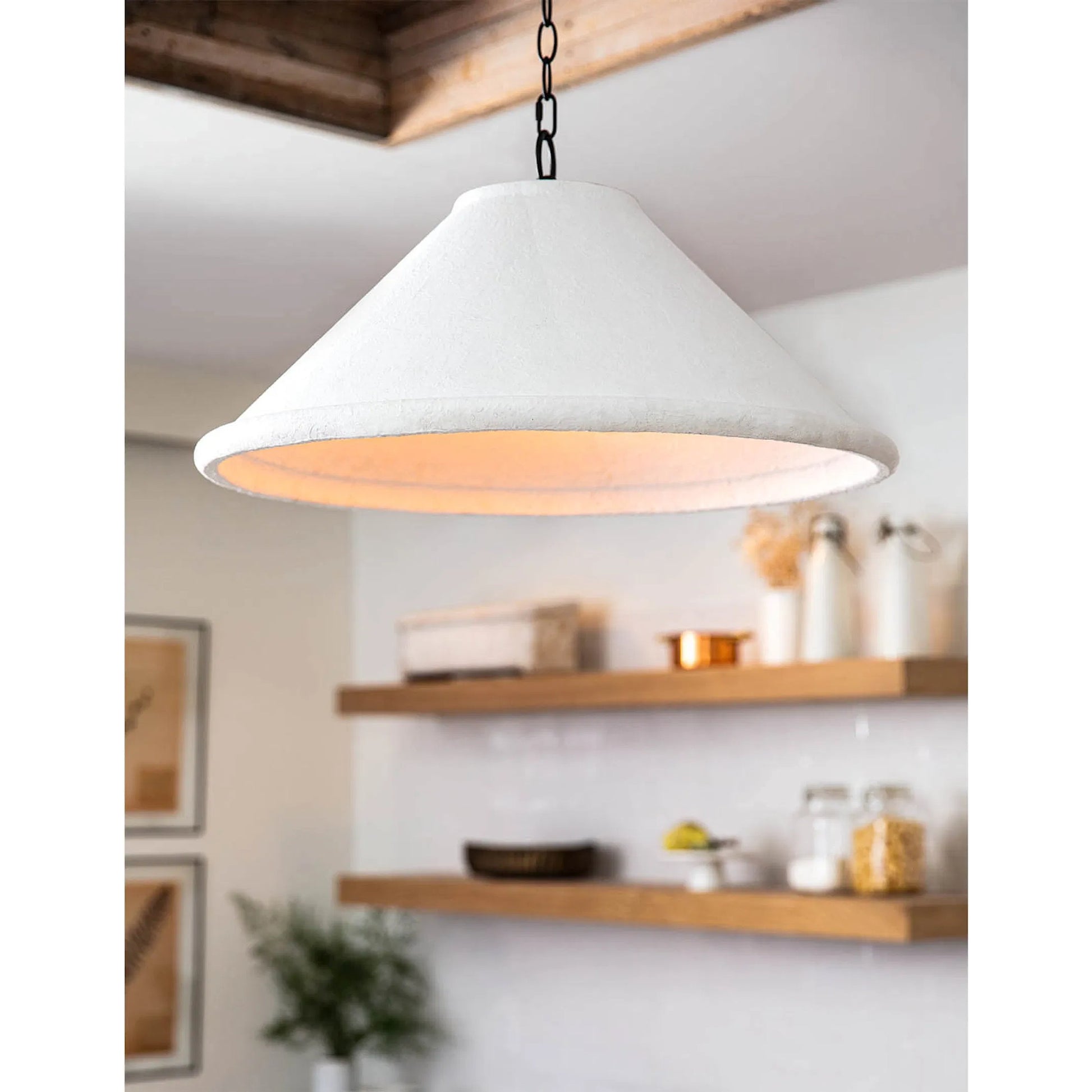 Billie Pendant by Regina Andrew in white. Made from concrete in a modern style.