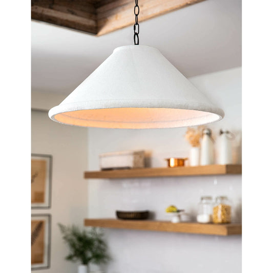 Billie Pendant by Regina Andrew in white. Made from concrete in a modern style.