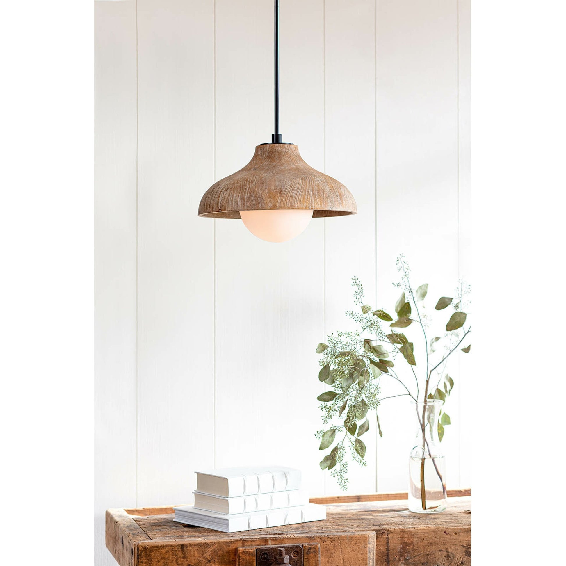 Surfside Pendant by Regina Andrew in ebony. Made from birch wood in a modern style.