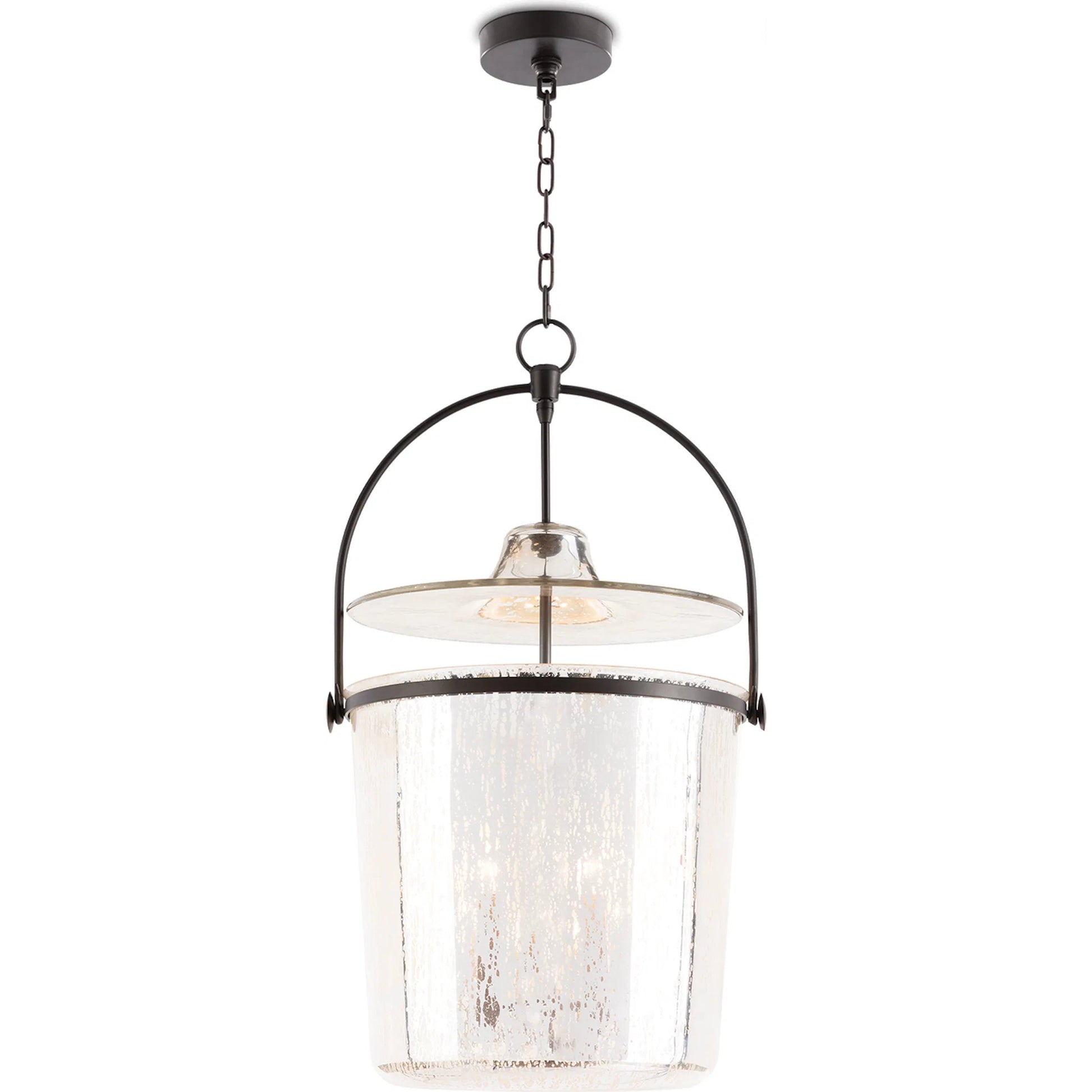 Emerson Bell Jar Pendant by Regina Andrew in antique mercury. Made from glass in a traditional style.