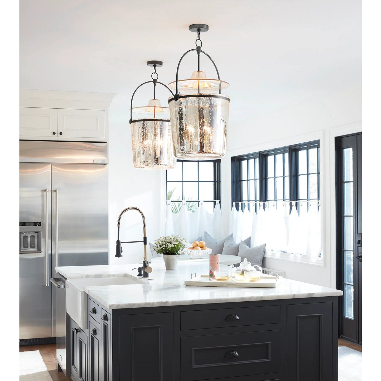 010 SI-2262709 | Lifestyle | Emerson Bell Jar Pendant by Regina Andrew in antique mercury. Made from glass in a traditional style.