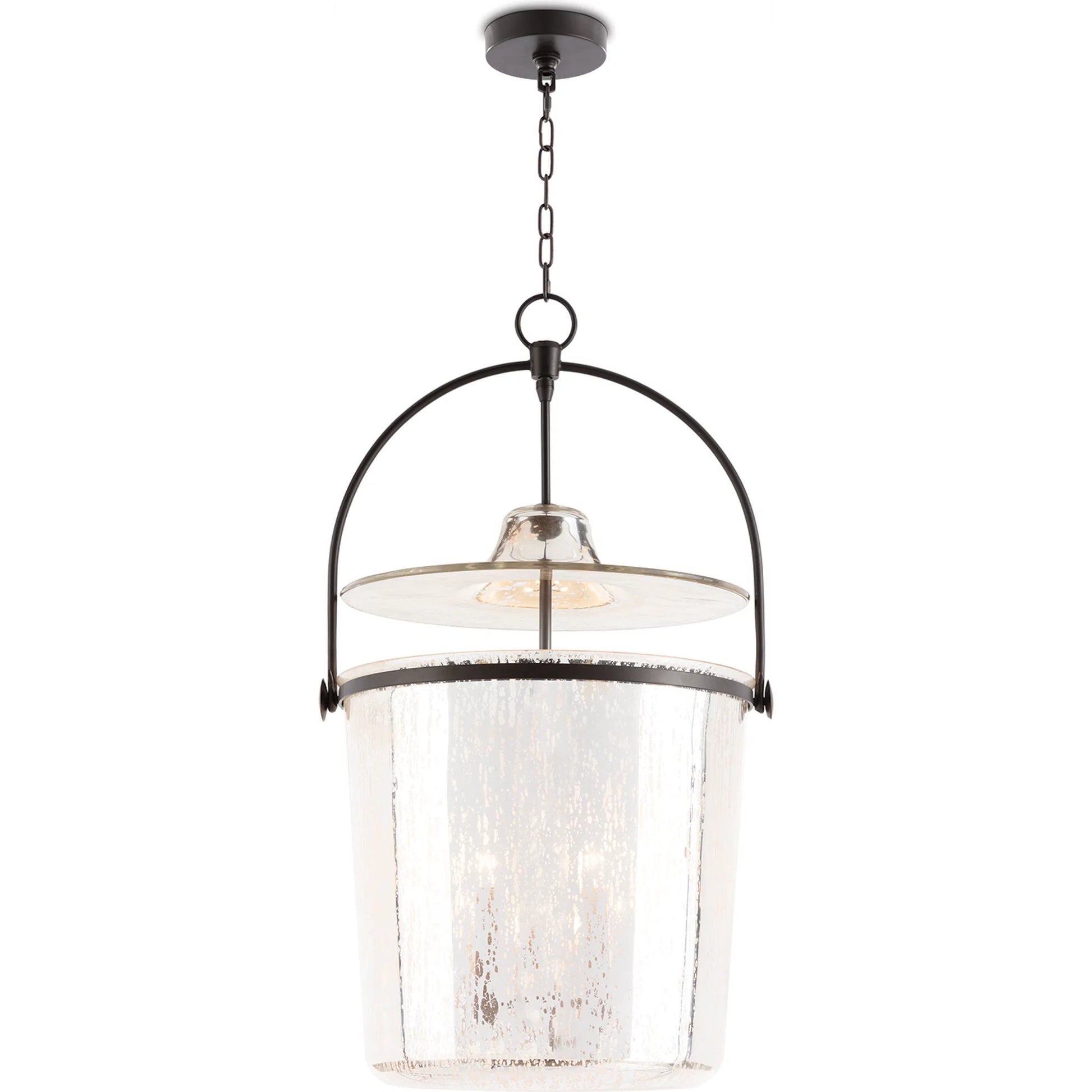 Emerson Bell Jar Pendant by Regina Andrew in antique mercury. Made from glass in a traditional style.